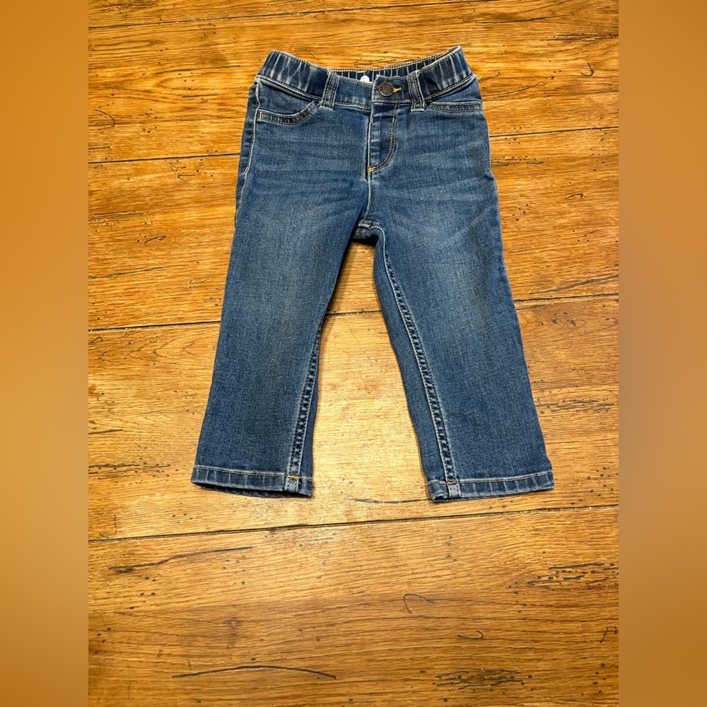 Primary Kids' Blue Elastic Waist Denim Jeans 18-24 months